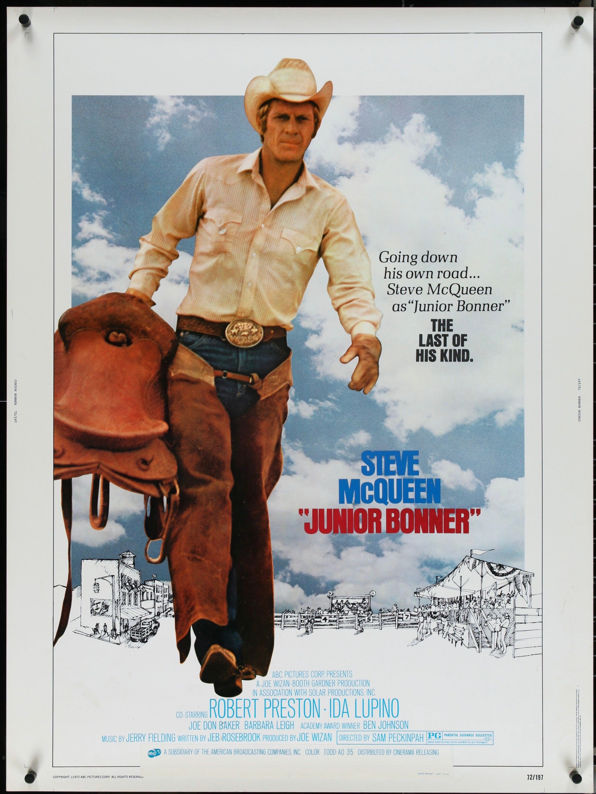 Godesberger Privatschule - Bonner Lehrinstitut Seit 1972 Junior Bonner Movie Poster 1972 1 Sheet (27x41)