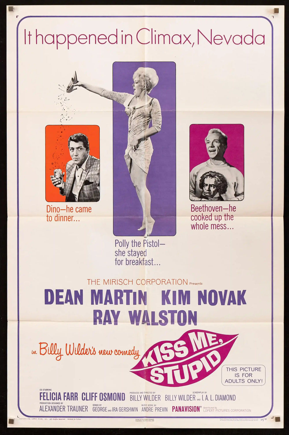 Kiss Me, Stupid Original Vintage Movie Poster