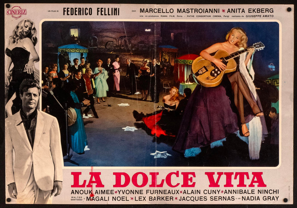 La Dolce Vita Italian Photobusta (18x26) Original Vintage Movie Poster