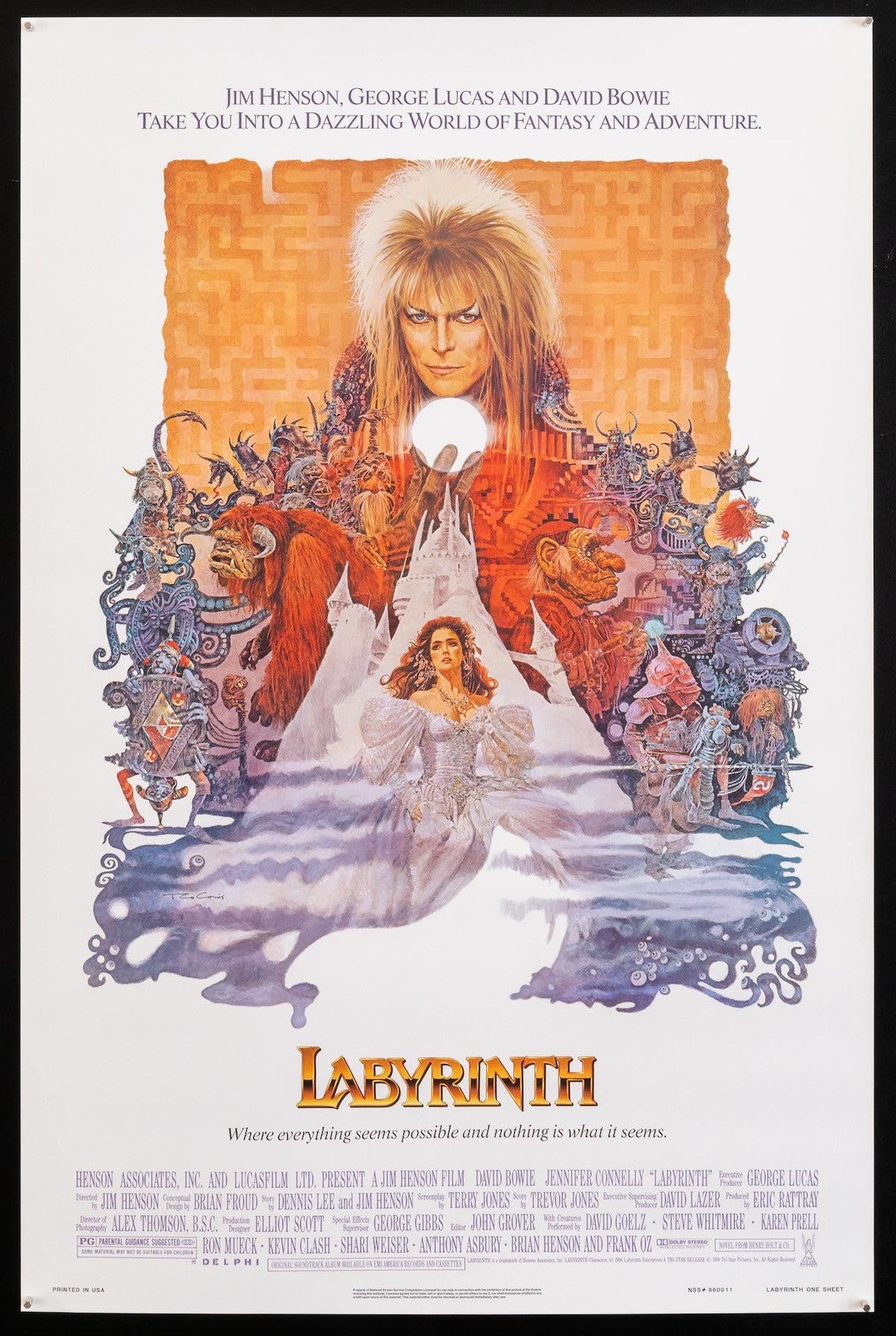 Labyrinth 1 Sheet (27x41) Original Vintage Movie Poster