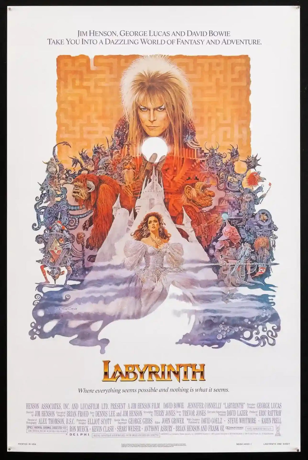 Labyrinth 1 Sheet (27x41) Original Vintage Movie Poster