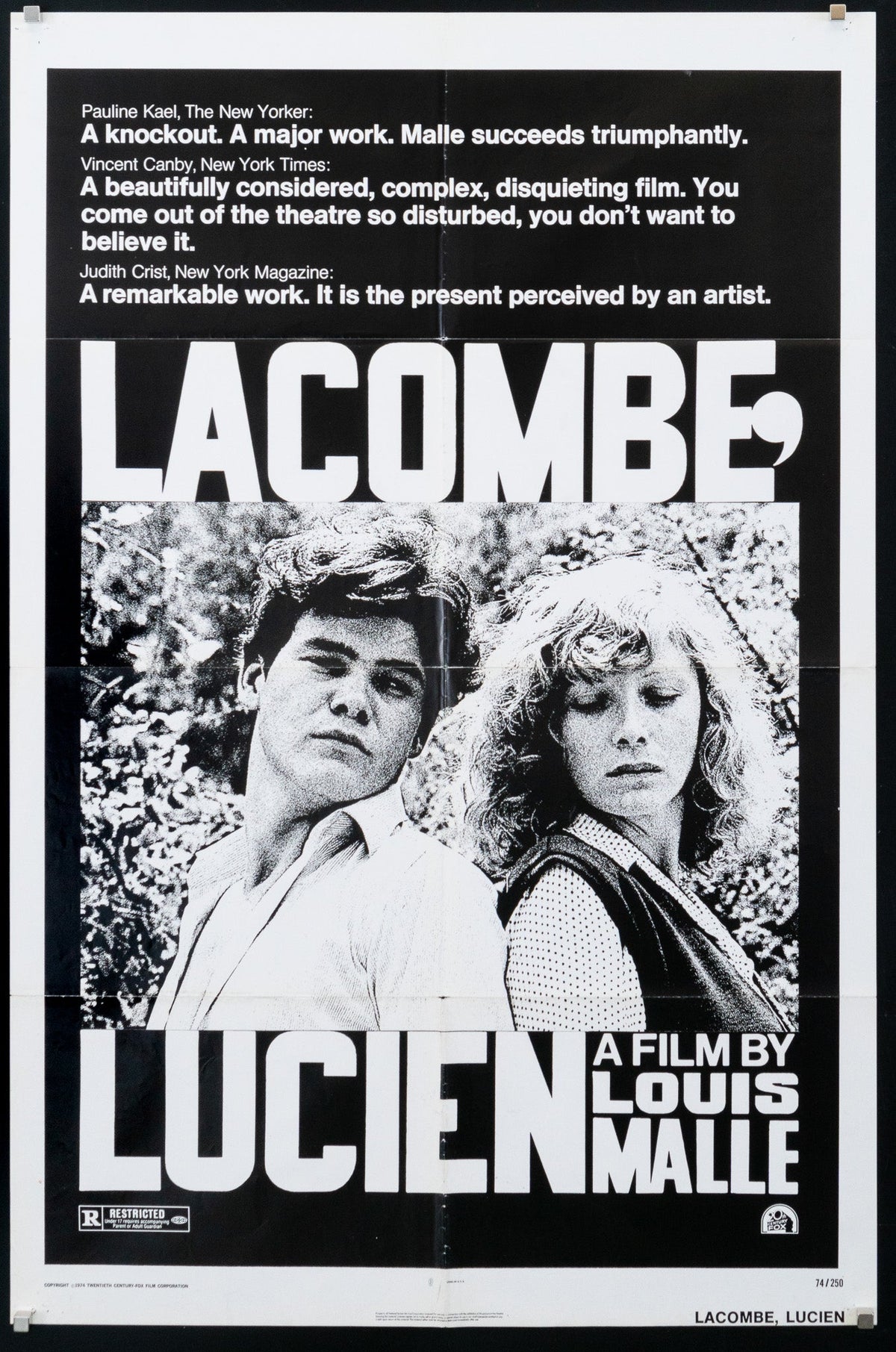 Lacombe, Lucien 1 Sheet (27x41) Original Vintage Movie Poster