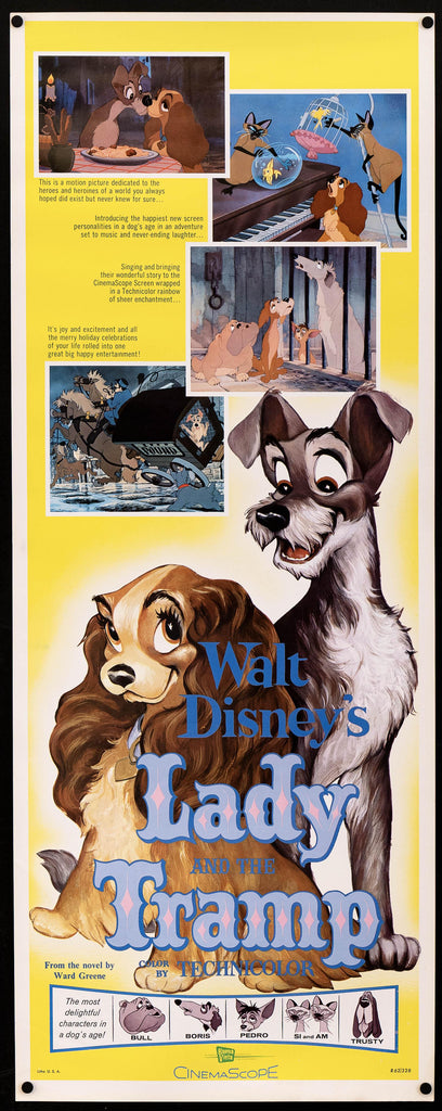 Lady and the Tramp Insert (14x36) Original Vintage Movie Poster