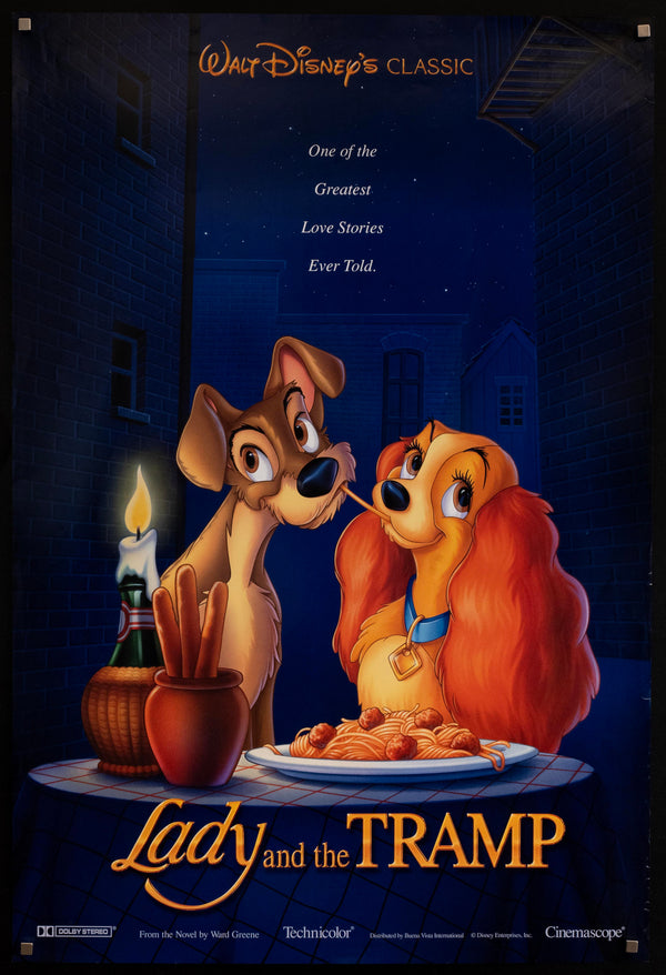 Lady and the Tramp Movie Poster 1962 RI 1 Sheet (27x41)
