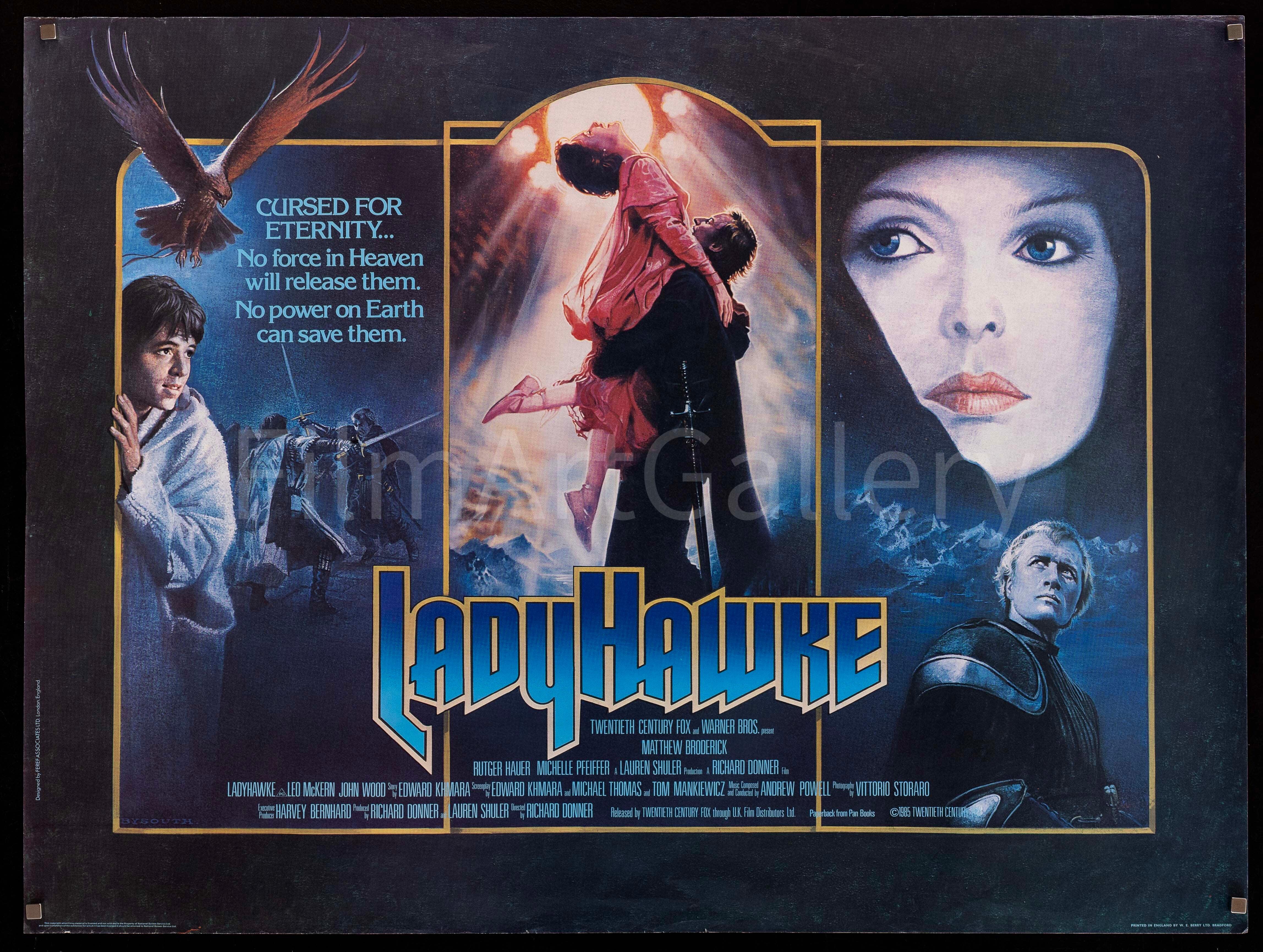 Ladyhawke Movie Poster 1985 British Quad 30x40 ladyhawke-movie-poster-1985-british-quad-30x40