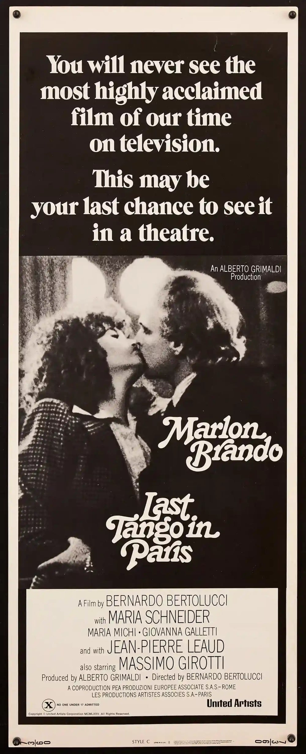Last Tango In Paris Original Vintage Movie Poster