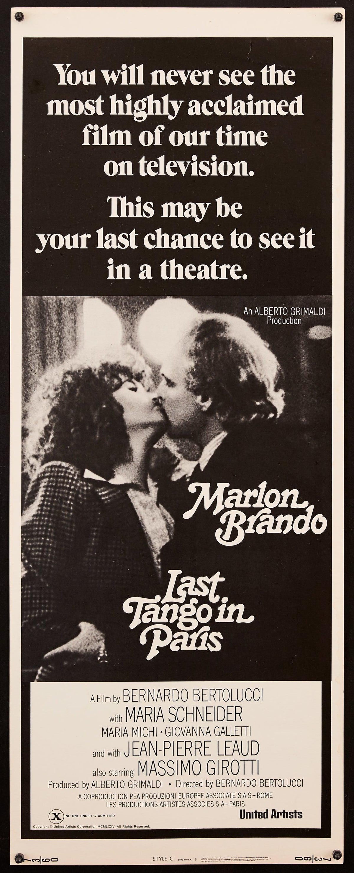 Last Tango In Paris Original Vintage Movie Poster