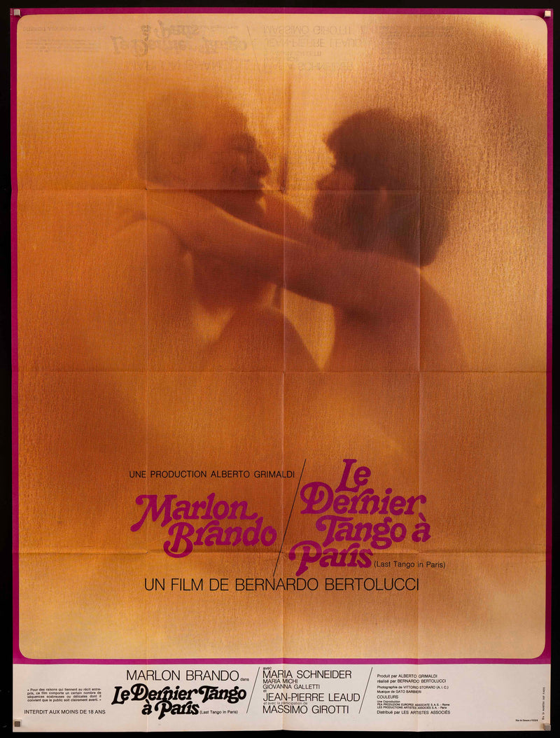 Last Tango in Paris French 1 panel (47x63) Original Vintage Movie Poster