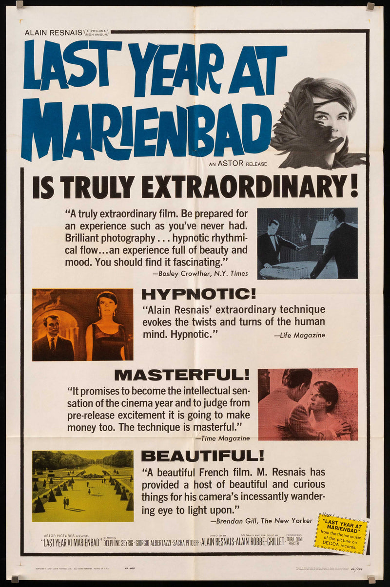 Last Year at Marienbad 1 Sheet (27x41) Original Vintage Movie Poster