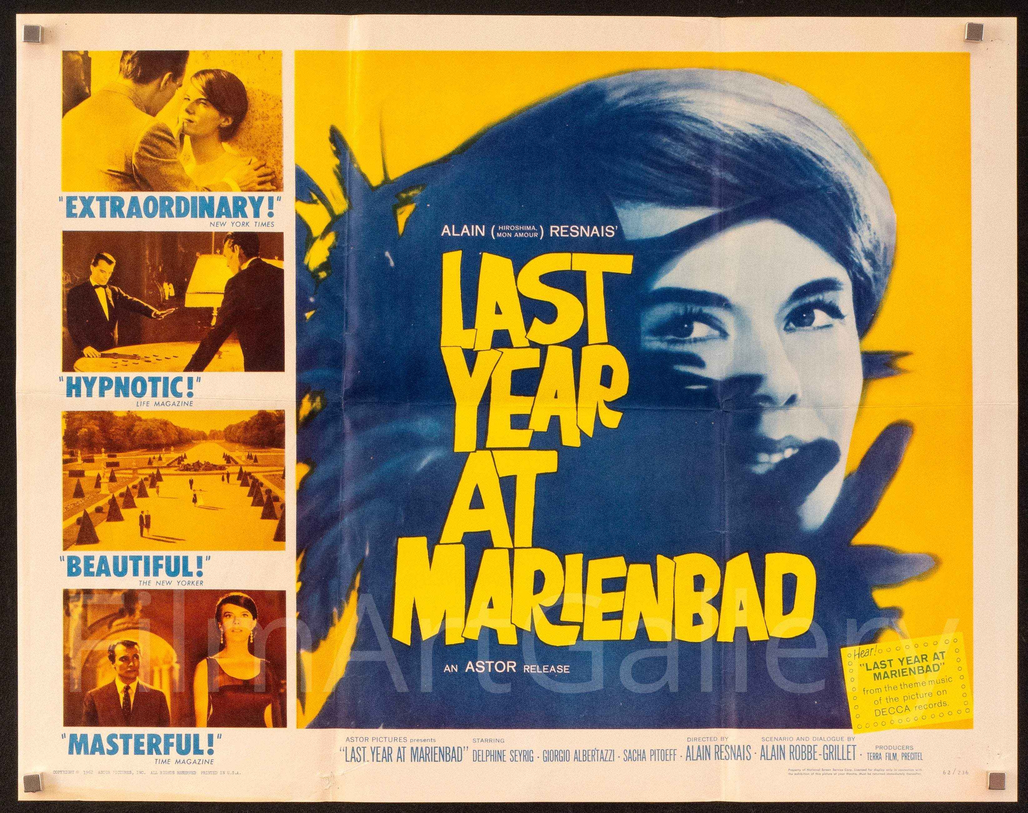 Last Year At Marienbad Movie Poster 1962 1 Sheet 27x41 last-year-at-marienbad-movie-poster-1962-1-sheet-27x41