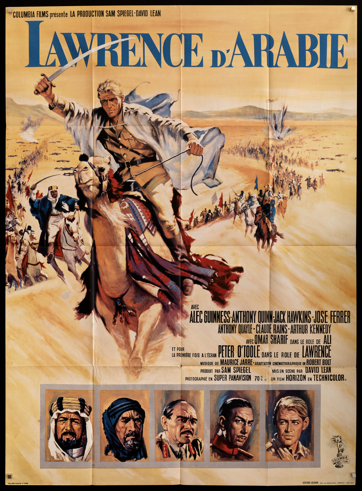 Lawrence of Arabia French 1 Panel (47x63) Original Vintage Movie Poster