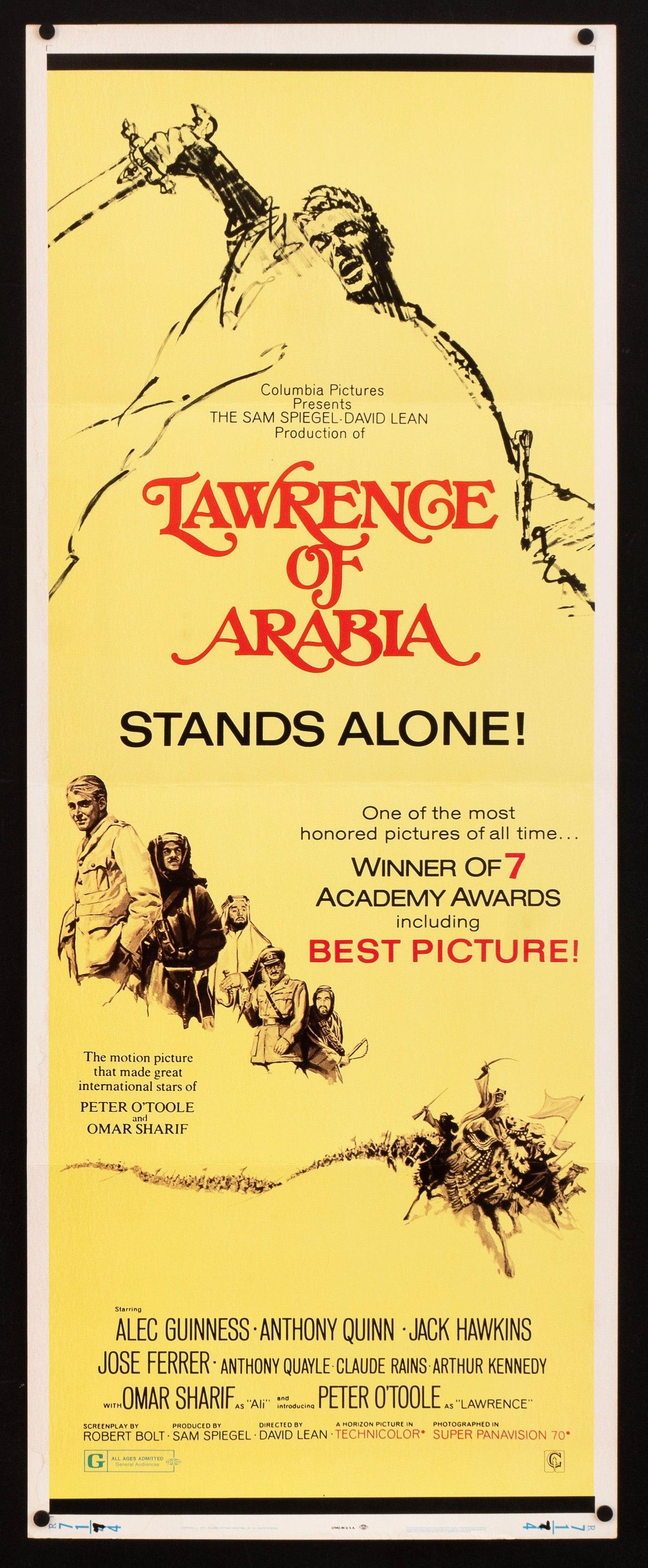 Lawrence of Arabia Insert (14x36) Original Vintage Movie Poster