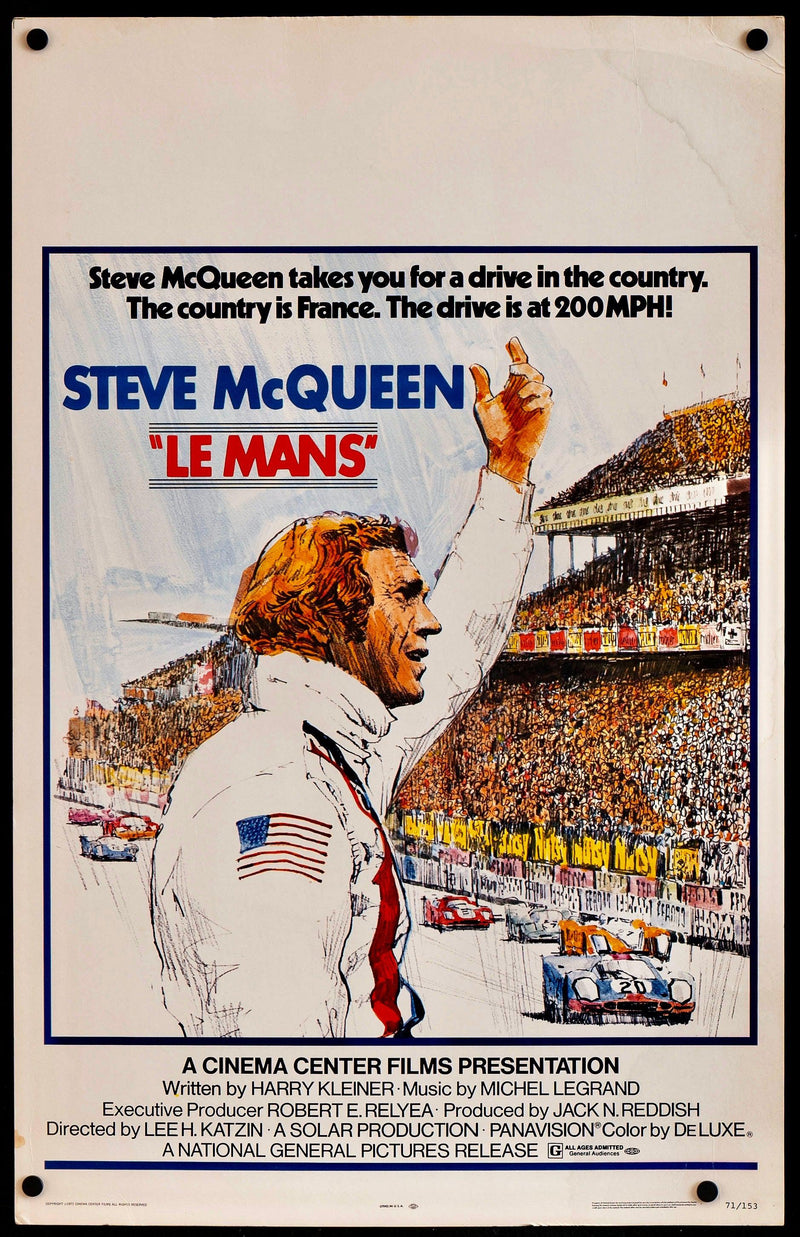 Le Mans Window Card (14x22) Original Vintage Movie Poster