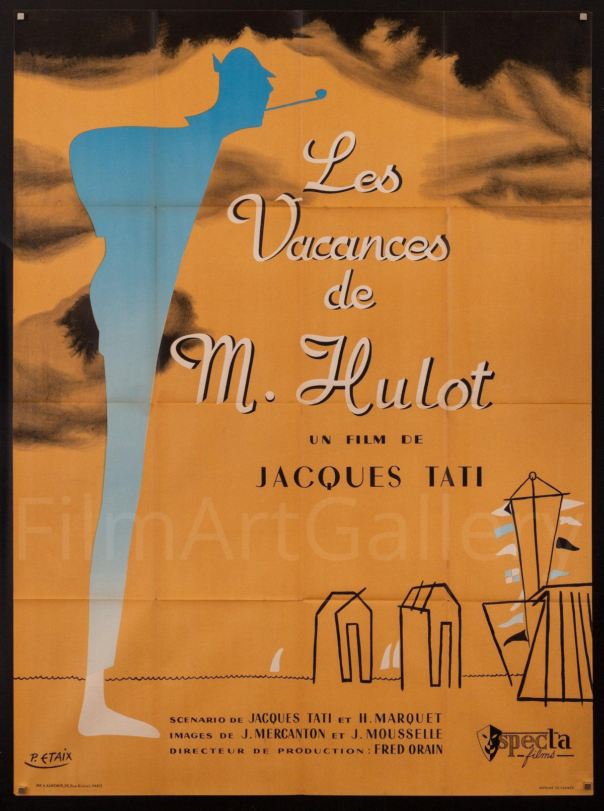 Les Vacances de Monsieur Hulot (Mr. Hulot&#39;s Holiday) French 1 Panel (47x63) Original Vintage Movie Poster