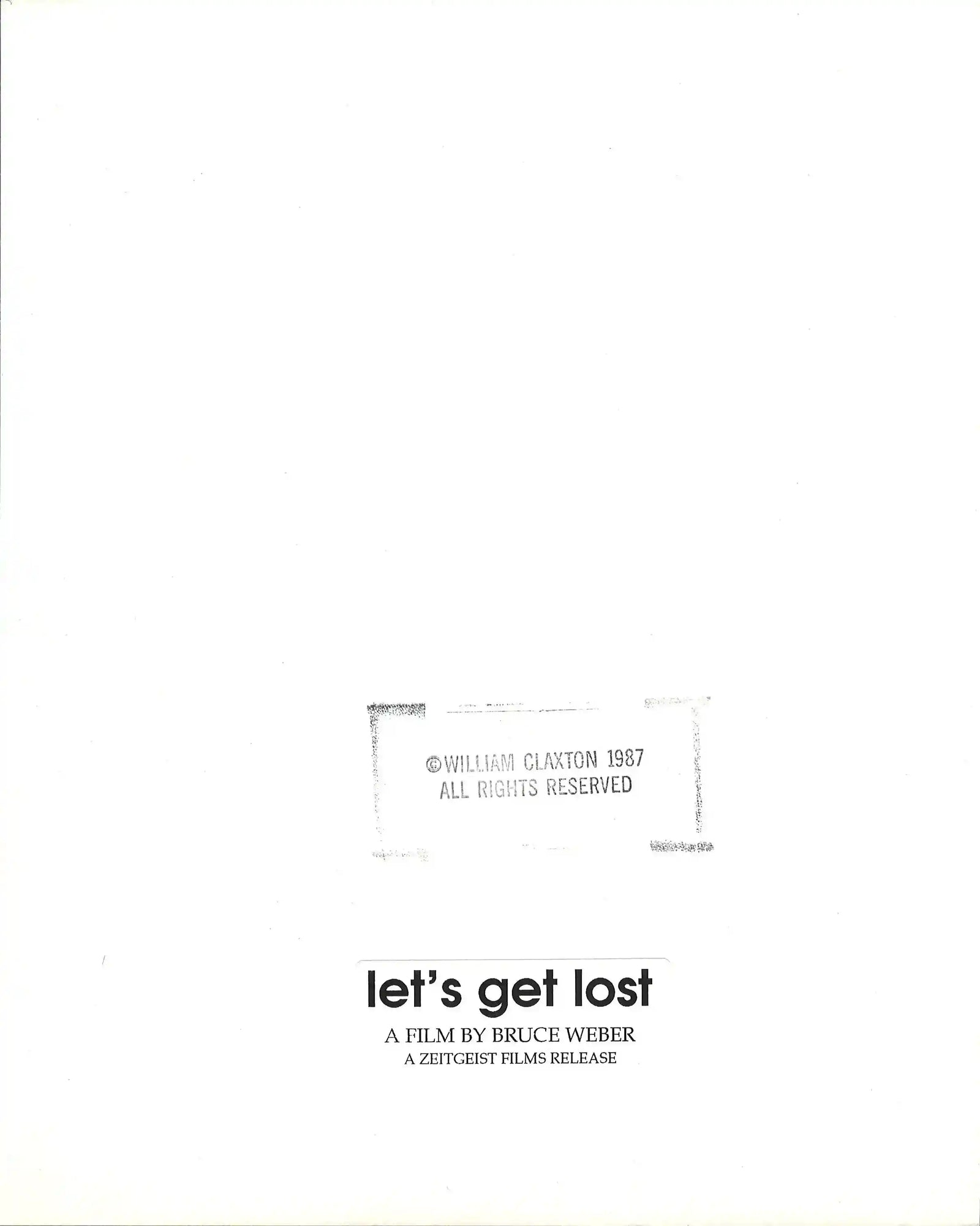 Let's Get Lost Original Vintage Movie Poster