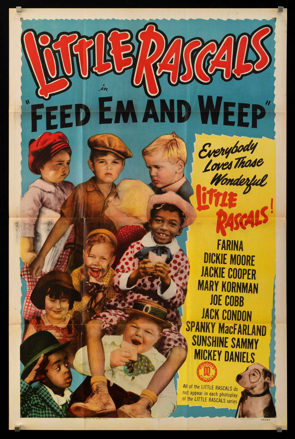 Little Rascals / Feed em and Weep Original Vintage Movie Poster