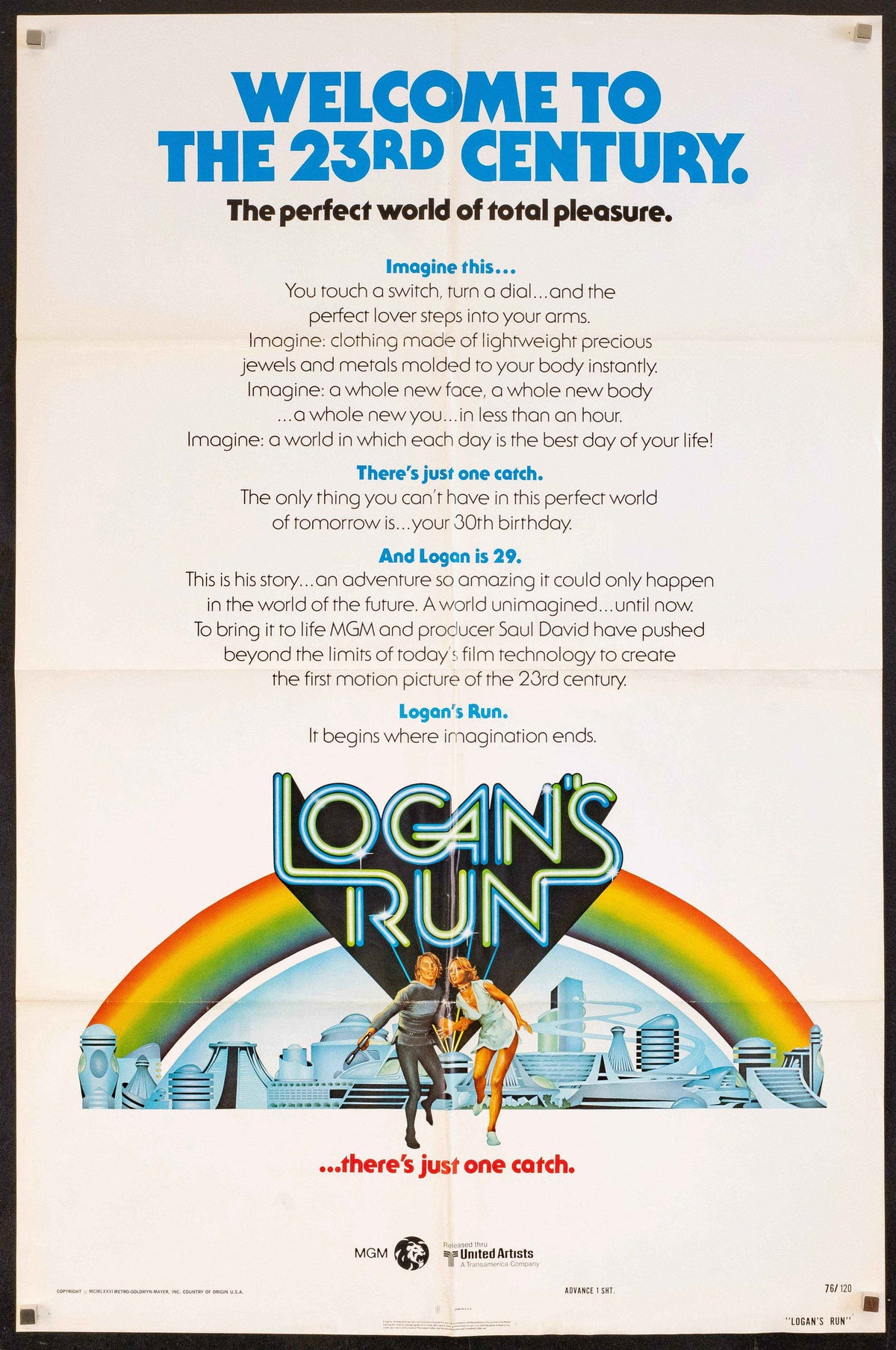 Logan's Run Original Vintage Movie Poster