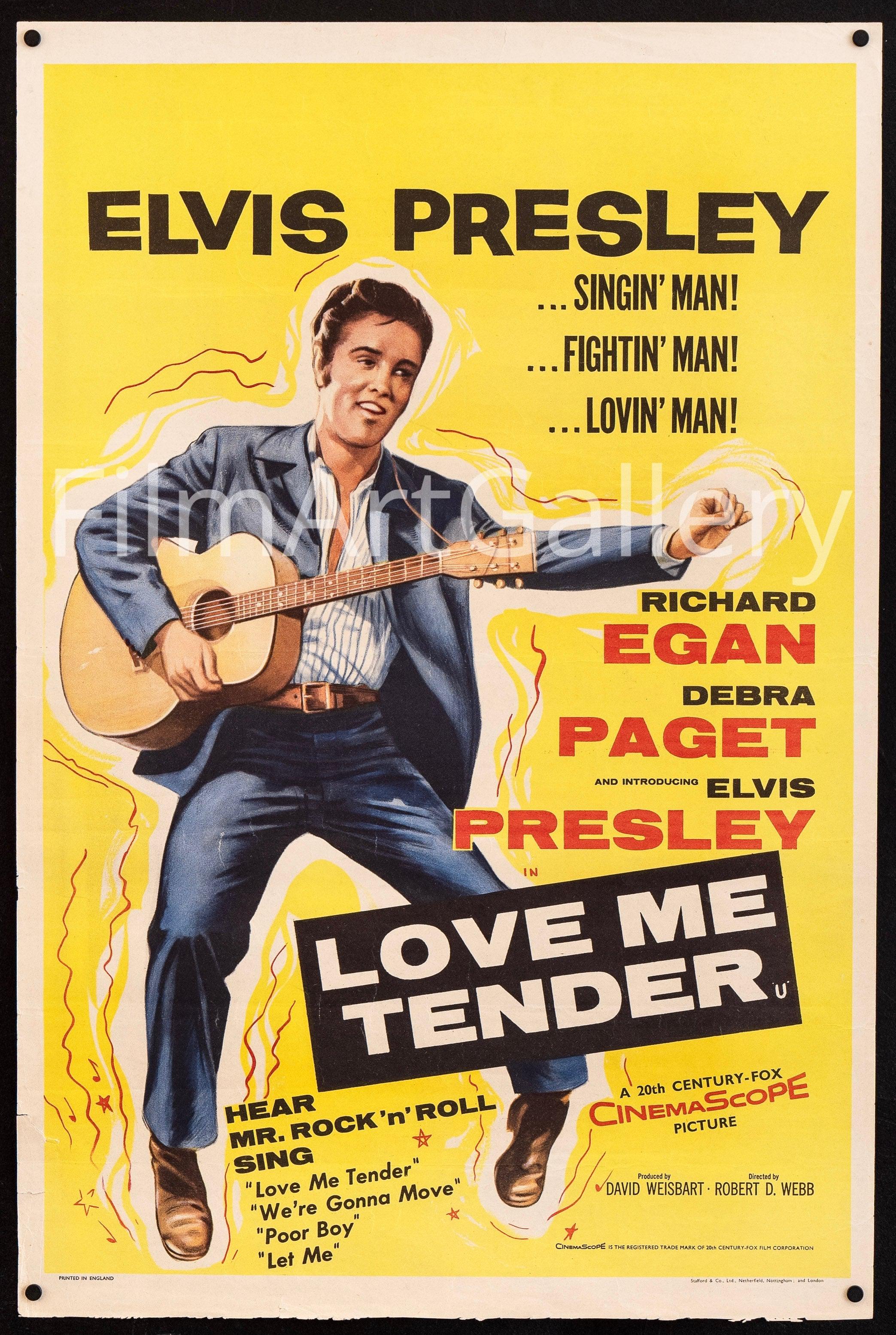 Love Me Tender Movie Poster 1958 British Double Crown (20x30)