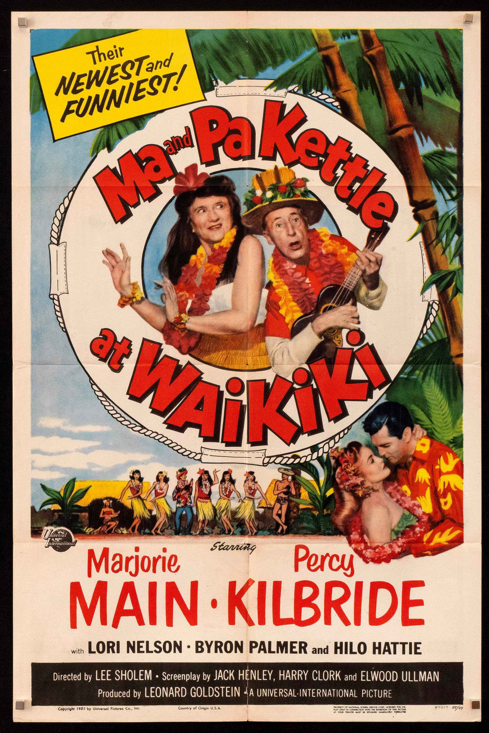 Ma and Pa Kettle at Waikiki Original Vintage Movie Poster