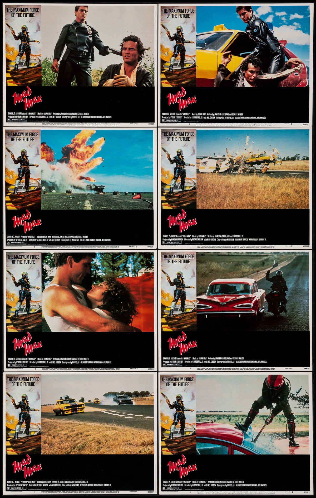 Mad Max Lobby Card Set (8-11x14) Original Vintage Movie Poster