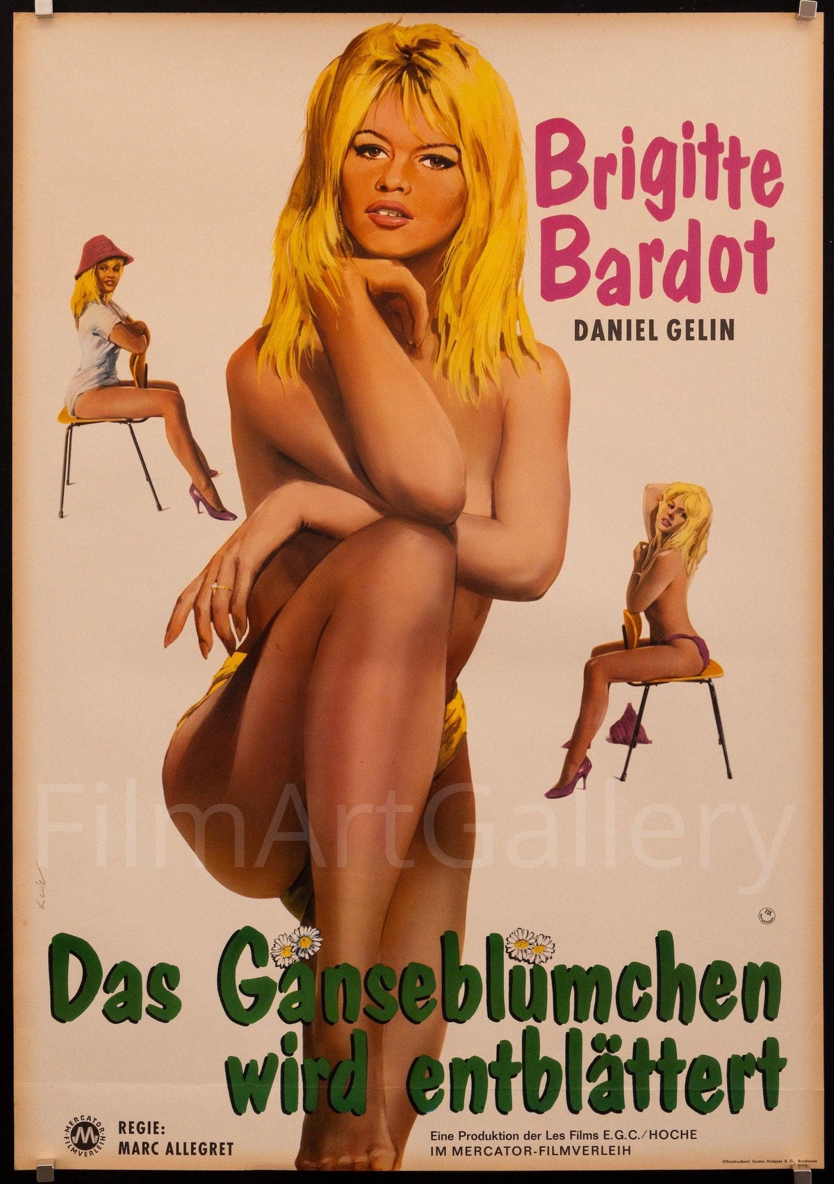 Mademoiselle Striptease (M&#39;Amselle Strip-Tease) German A1 (23x33) Original Vintage Movie Poster