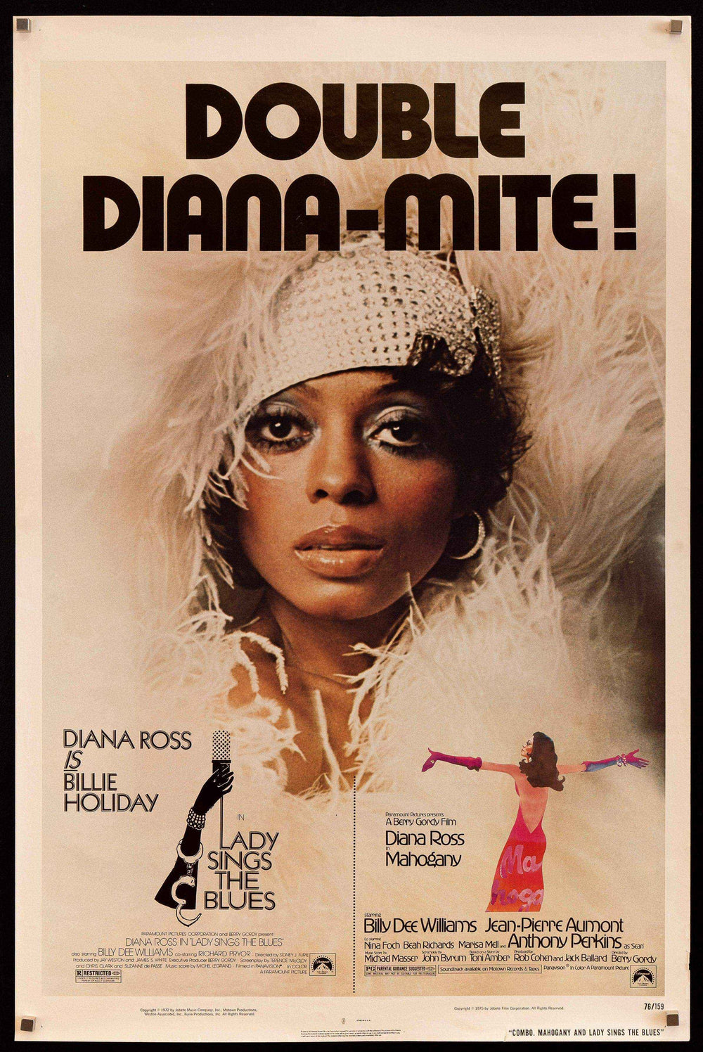 Mahogany / Lady Sings the Blues Original Vintage Movie Poster