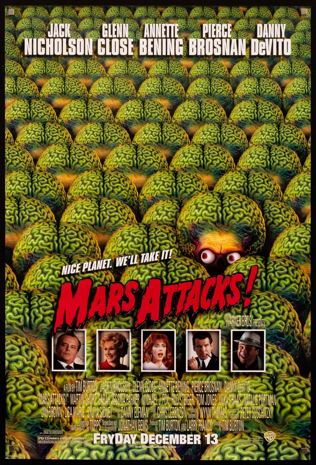 Mars Attacks! 1 Sheet (27x41) Original Vintage Movie Poster