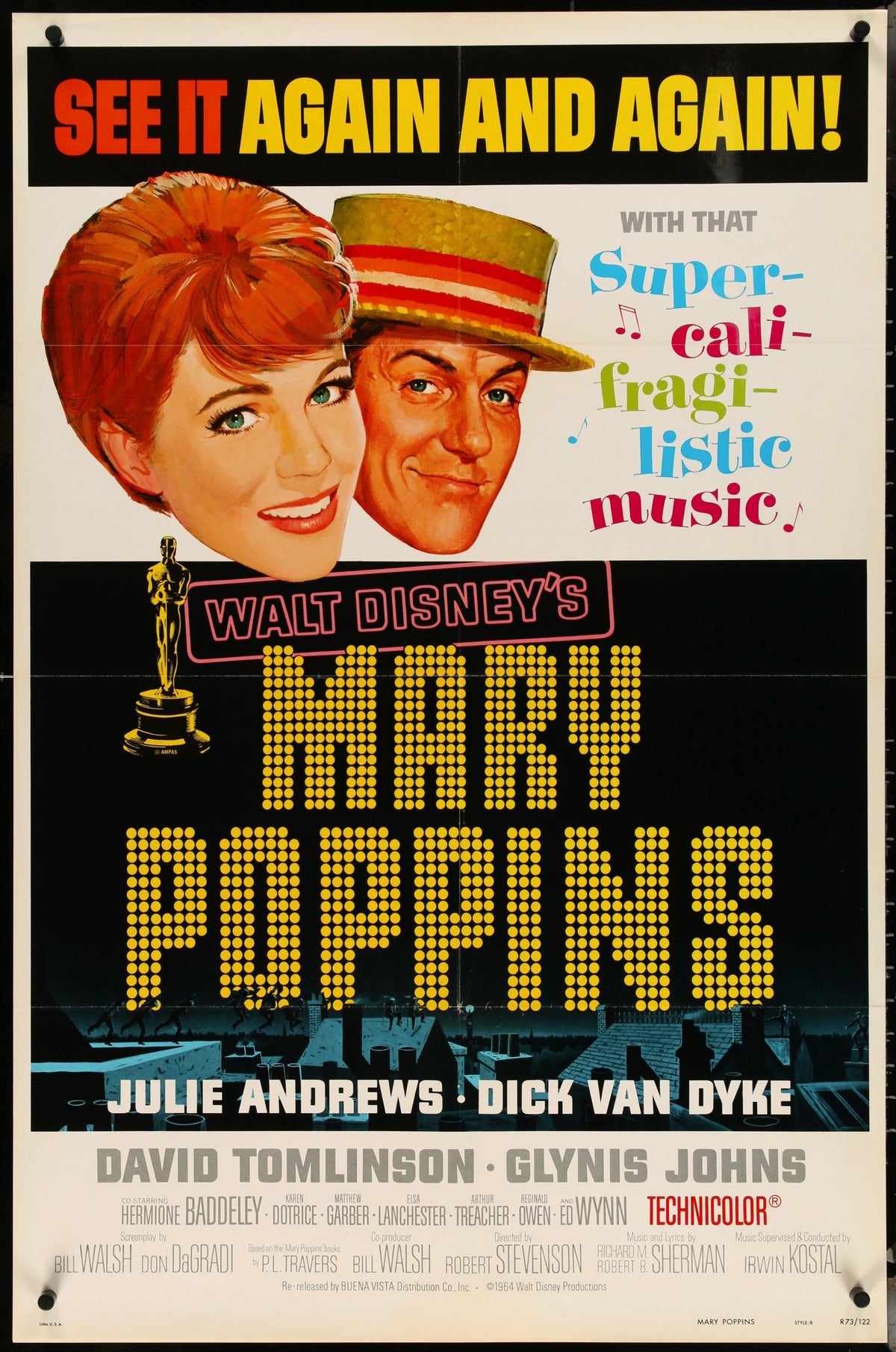 Mary Poppins 1 Sheet (27x41) Original Vintage Movie Poster