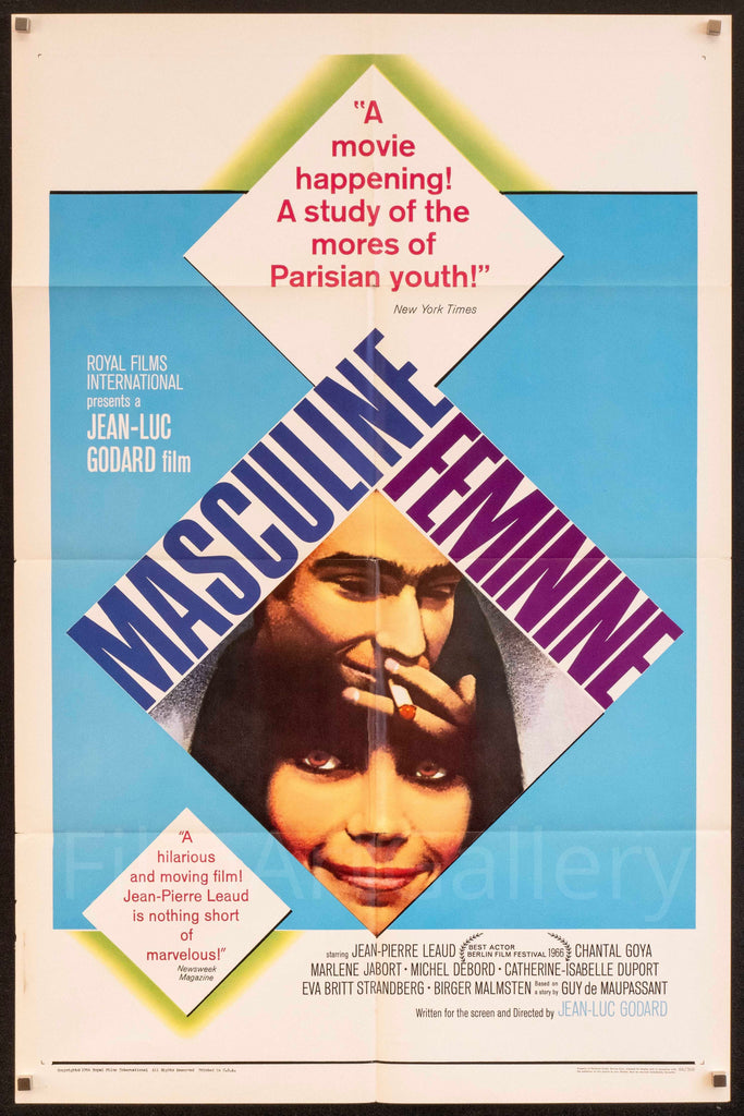 Masculin Feminin Original Vintage Movie Poster