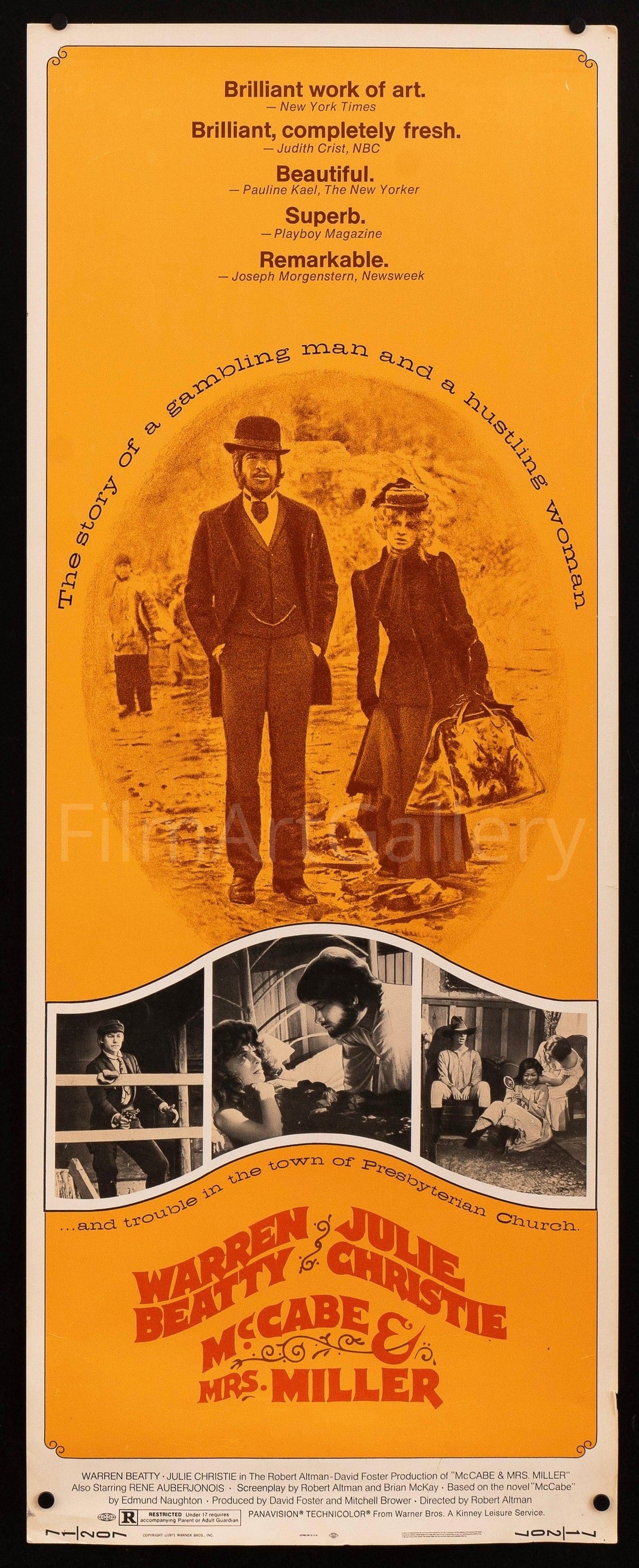 McCabe &amp; Mrs. Miller Insert (14x36) Original Vintage Movie Poster