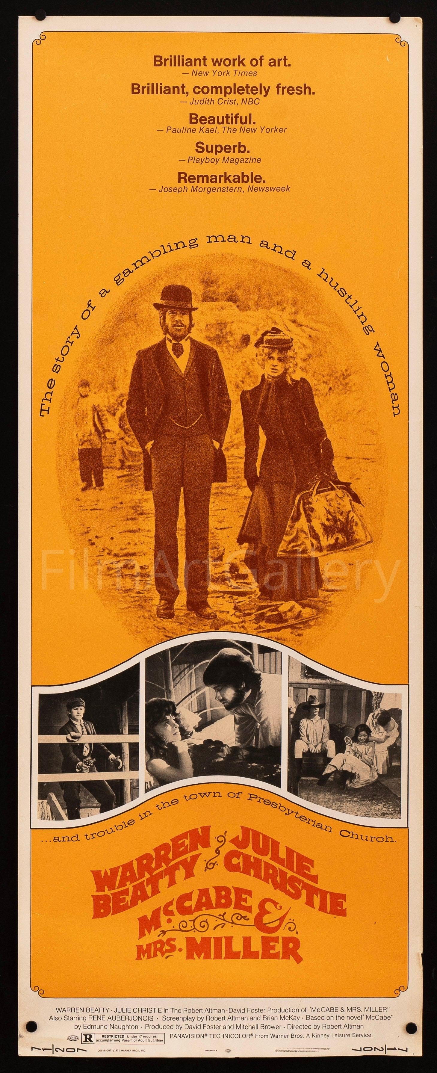 McCabe & Mrs. Miller Insert (14x36) Original Vintage Movie Poster