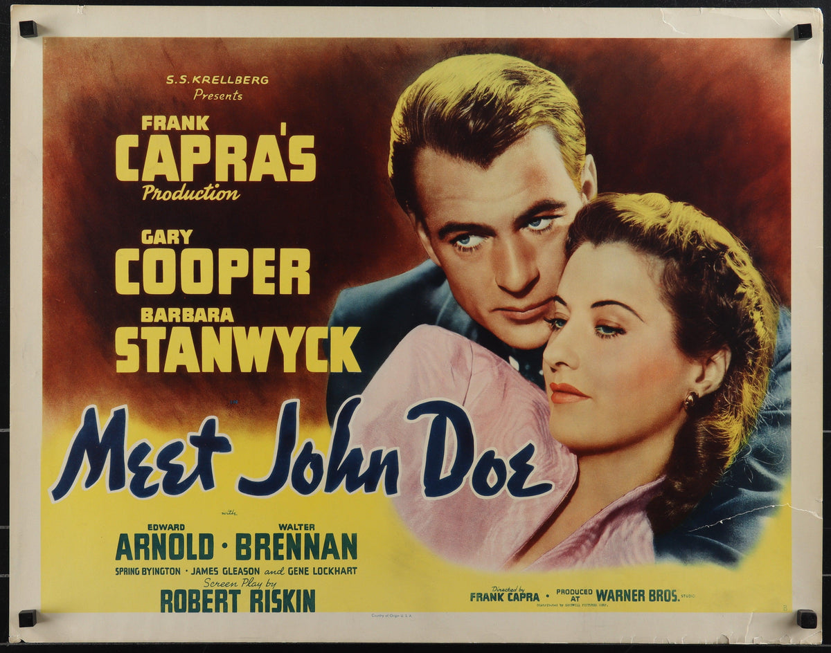 Meet John Doe Original Vintage Movie Poster