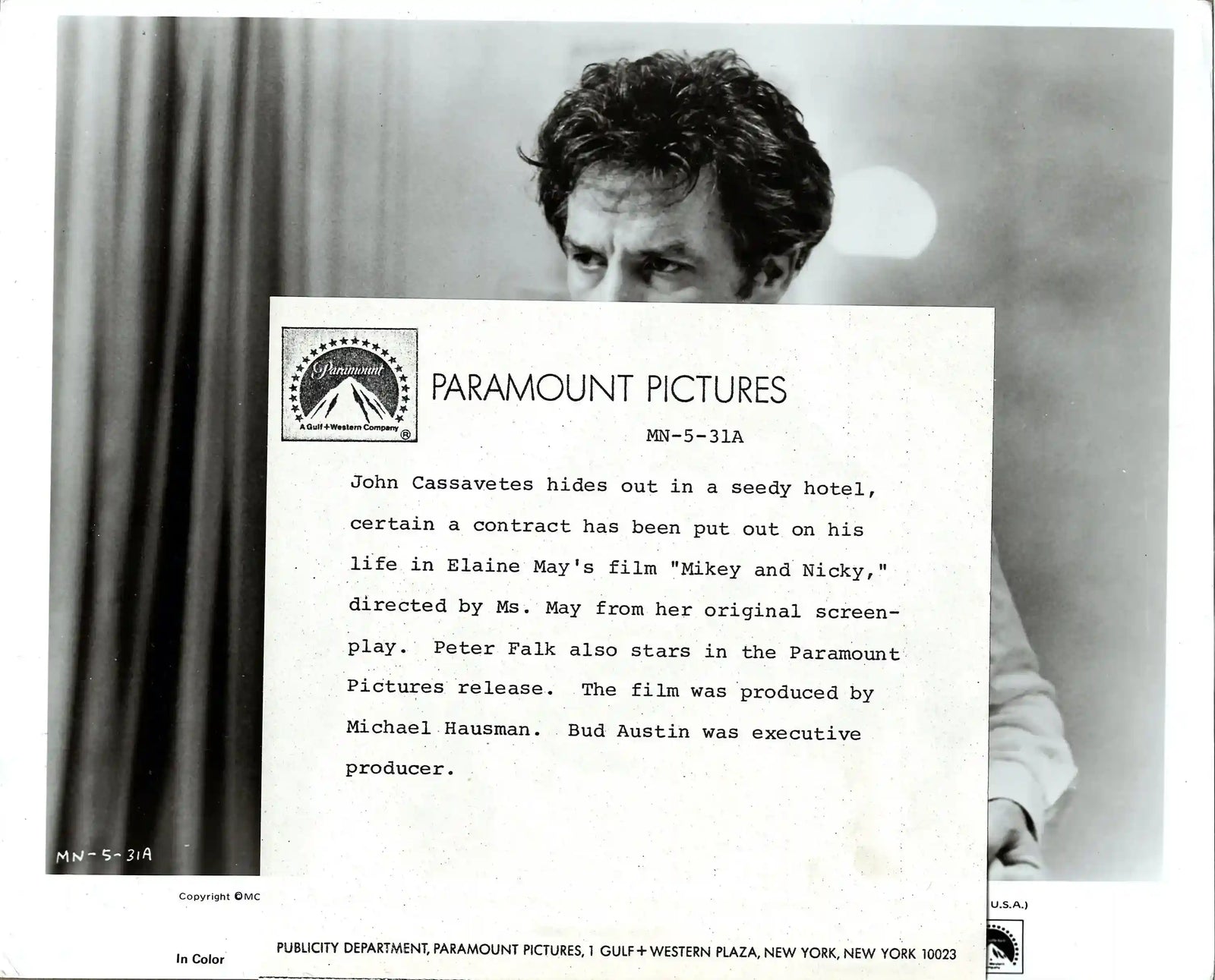 Mikey and Nicky Original Vintage Movie Poster