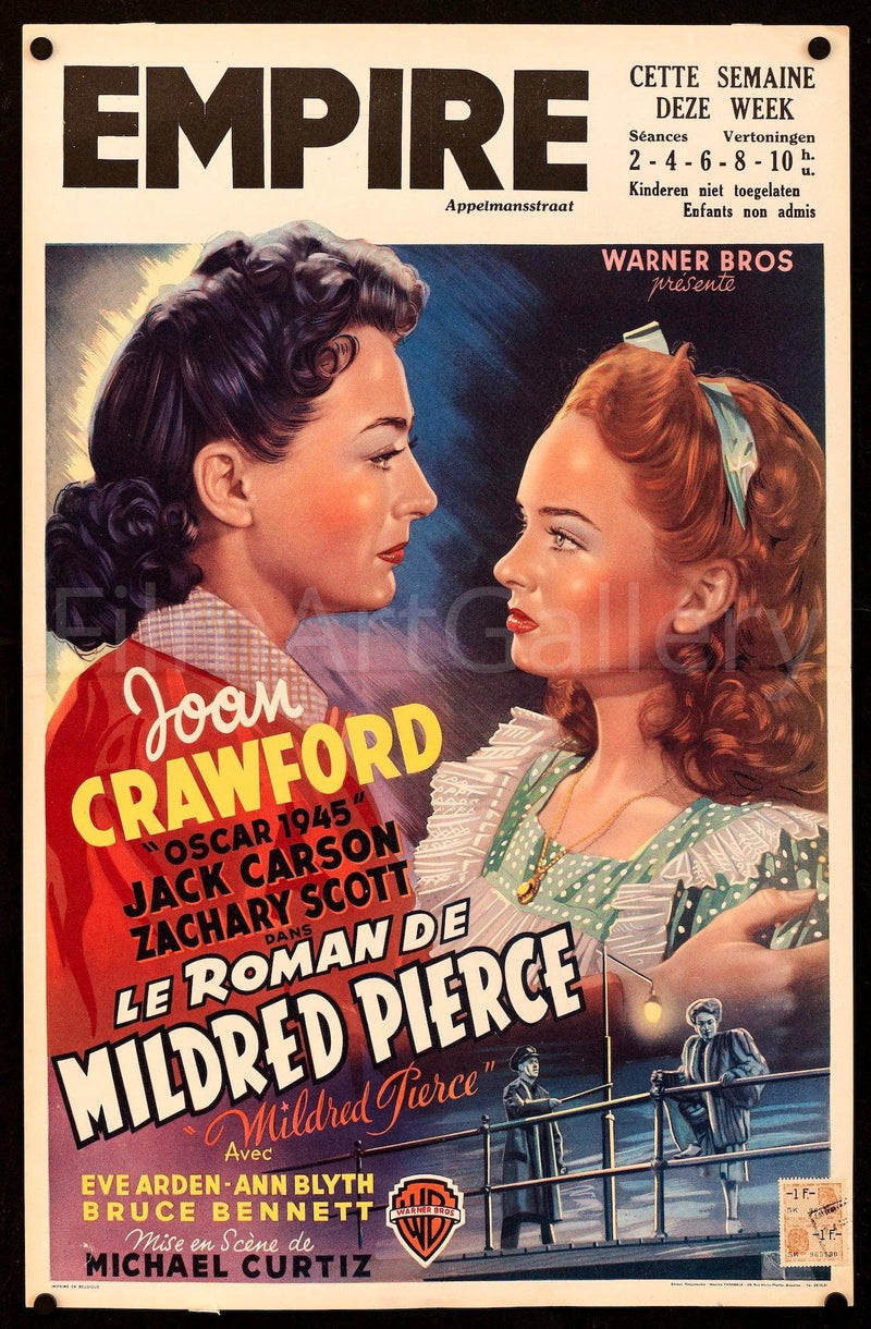 Mildred Pierce Belgian (14x22) Original Vintage Movie Poster