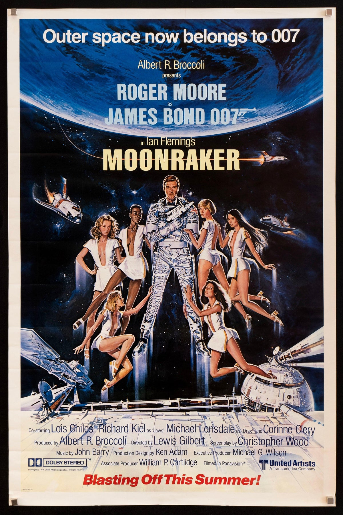 Moonraker 1979 Movie Poster USA 1 Sheet Size (27x41) 1 Sheet (27x41) Original Vintage Movie Poster