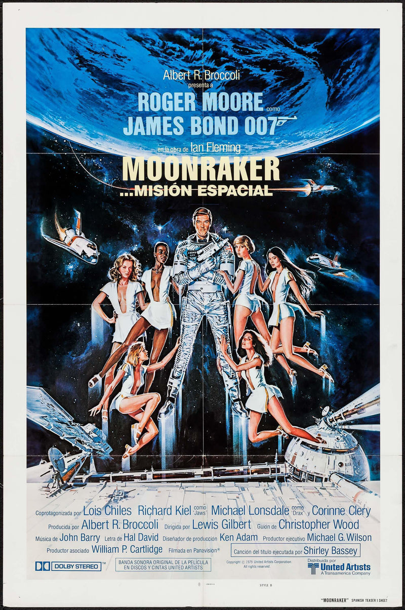 Moonraker Movie Poster Spanish 1 Sheet Size (27x41) 1 Sheet (27x41) Original Vintage Movie Poster