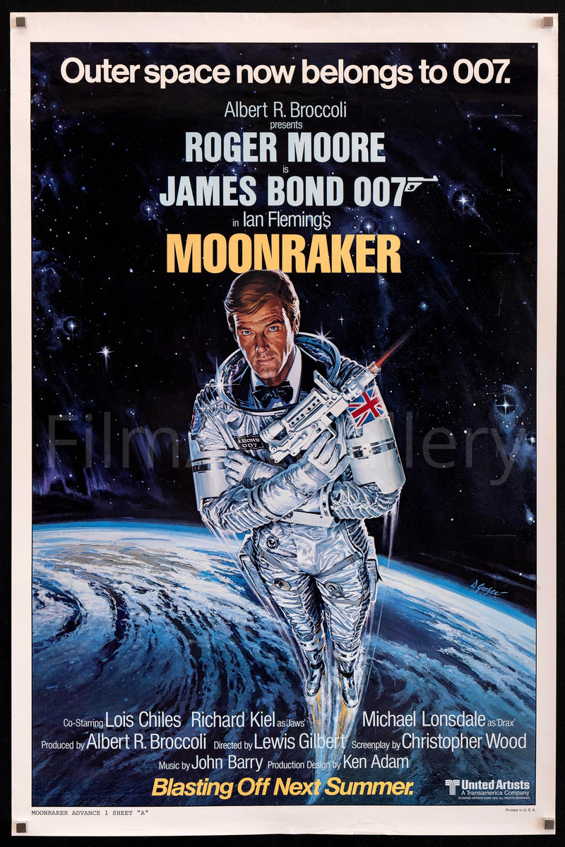 Moonraker Movie Teaser Poster 1979 USA 1 Sheet (27x41) 1 Sheet (27x41) Original Vintage Movie Poster
