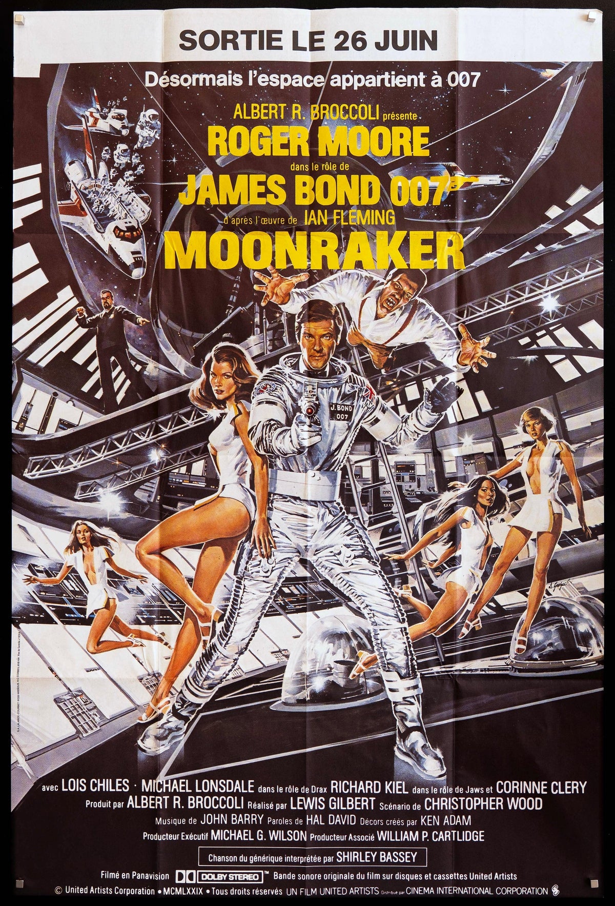 Moonraker French 1 panel (47x63) Original Vintage Movie Poster