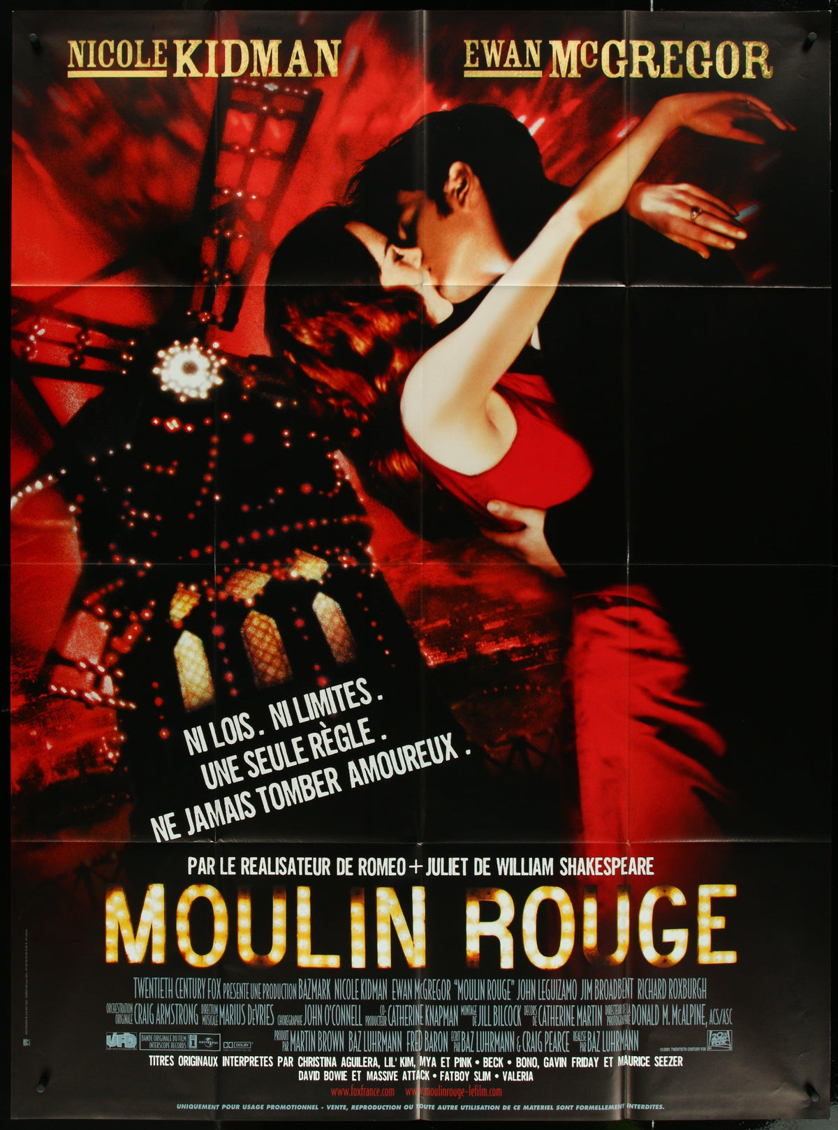 Moulin Rouge French 1 Panel (47x63) Original Vintage Movie Poster