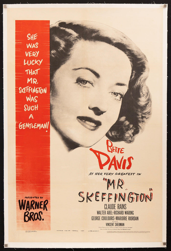Mr. Skeffington 1 Sheet (27x41) Original Vintage Movie Poster
