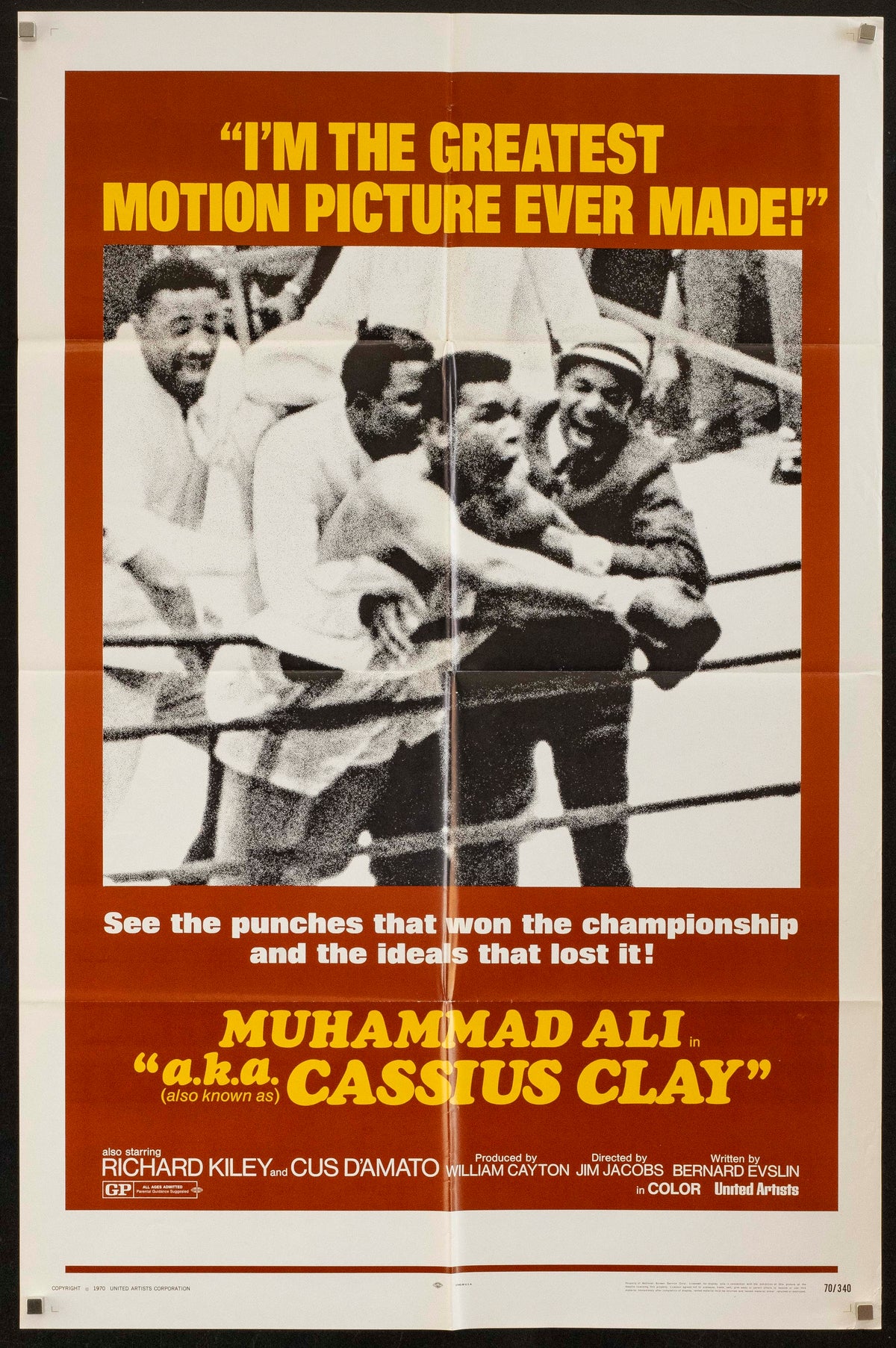 Muhammad Ali aka Cassius Clay Original Vintage Movie Poster