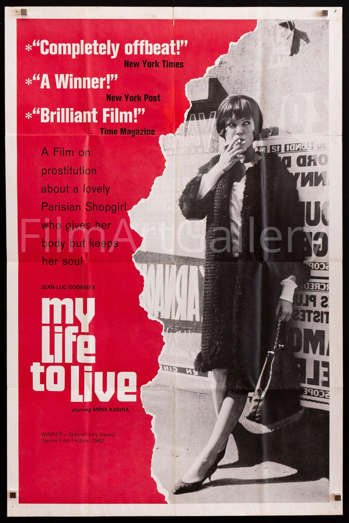 My Life to Live (Vivre Sa Vie) 1 Sheet (27x41) Original Vintage Movie Poster