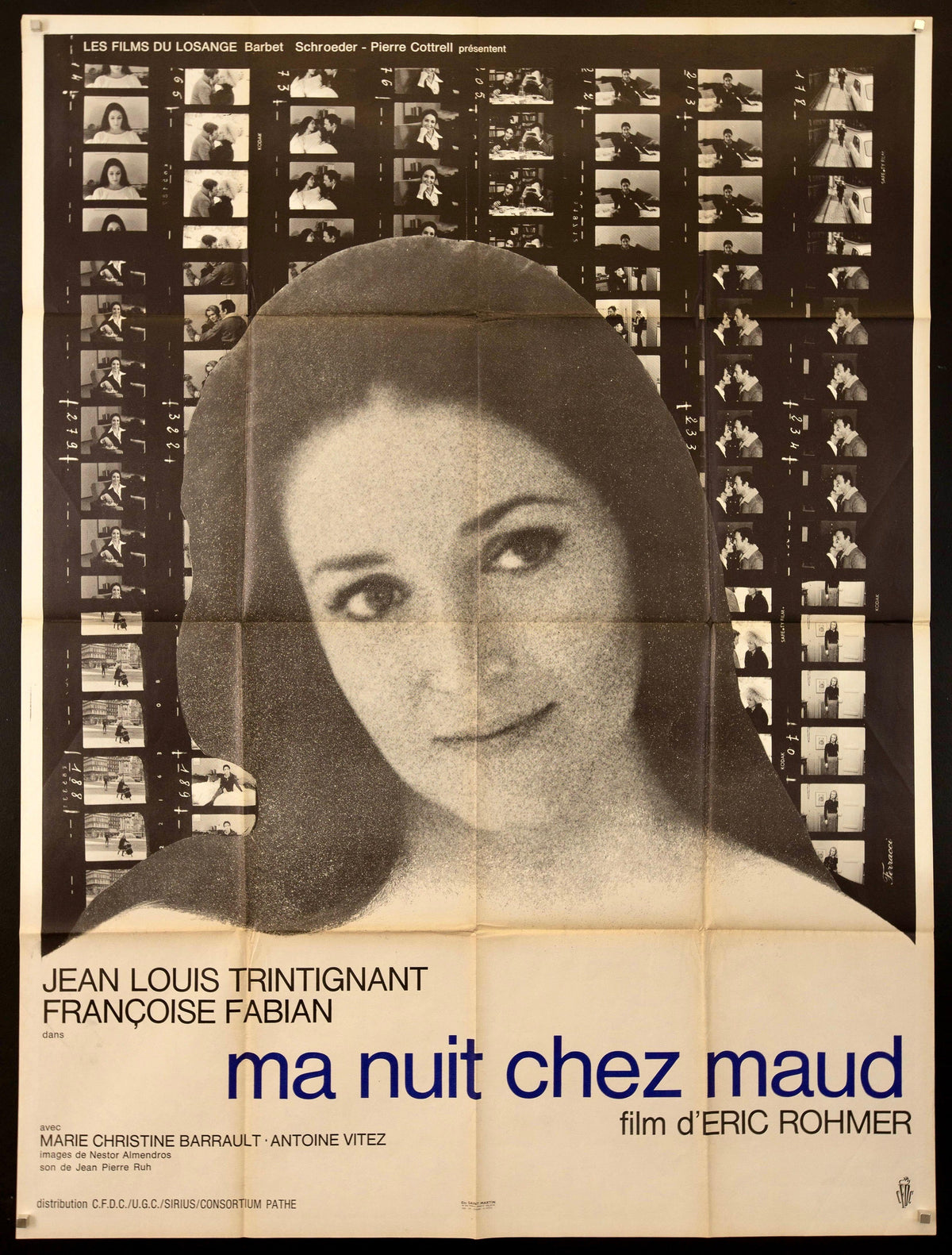 My Night at Maud&#39;s (Ma Nuit Chez Maud) French 1 panel (47x63) Original Vintage Movie Poster