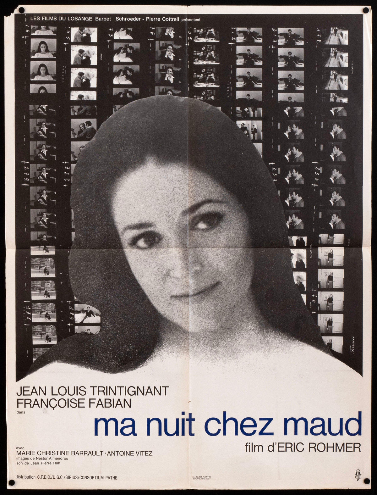 My Night at Maud&#39;s (Ma Nuit Chez Maud) French Small (23x32) Original Vintage Movie Poster