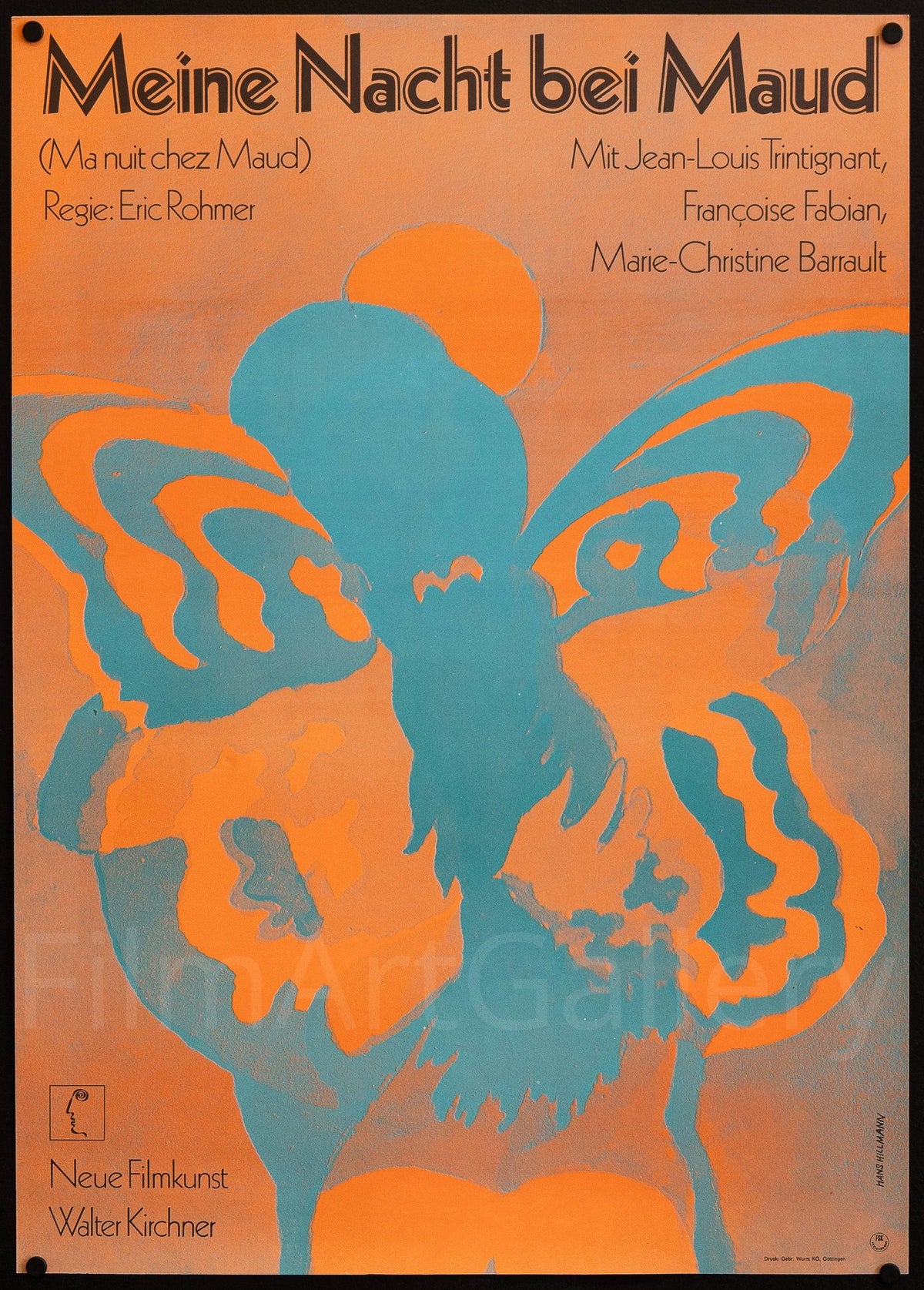 My Night at Maud&#39;s (Ma Nuit Chez Maud) German A2 (16x24) Original Vintage Movie Poster