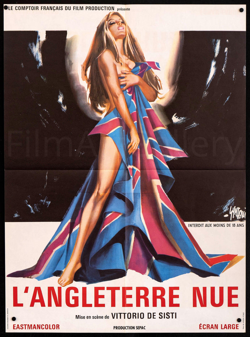 Naked England (L'Angleterre Nue) French small (23x32) Original Vintage Movie Poster