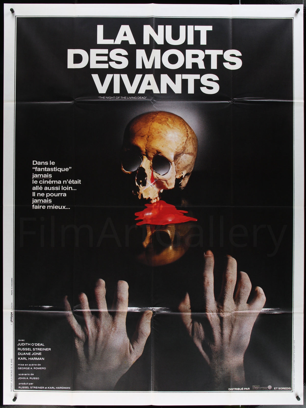 Night of the Living Dead French 1 Panel (47x63) Original Vintage Movie Poster