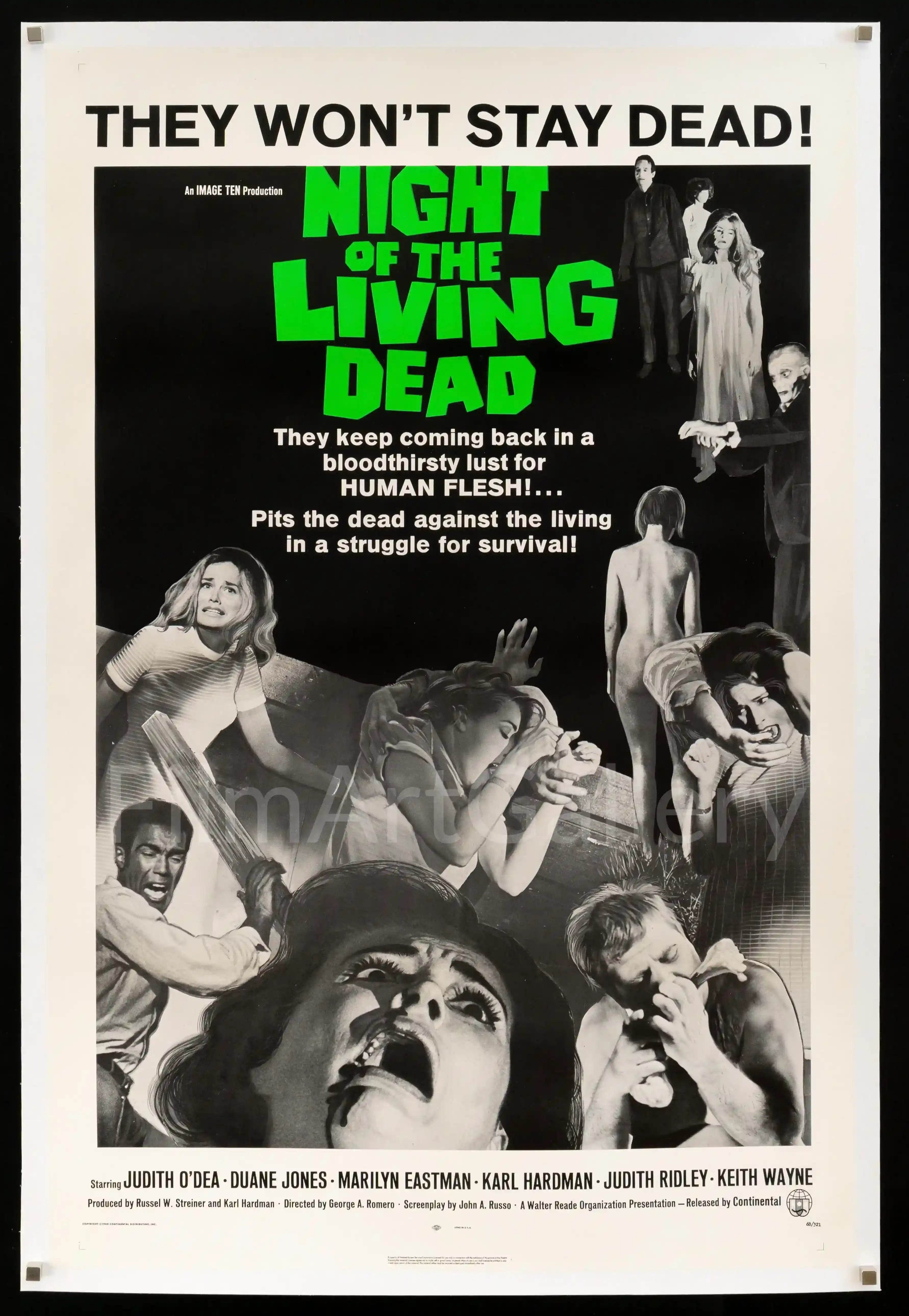 Night of The Living Dead Movie Poster Stampa Artistica 40 x Night of The Living Dead Movie Poster Stampa Artistica 40 x