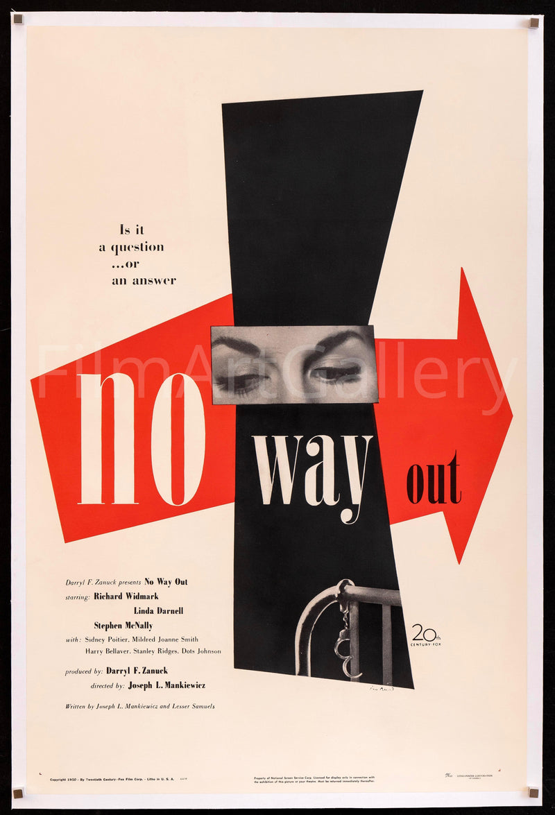 No Way Out 1 Sheet (27x41) Original Vintage Movie Poster