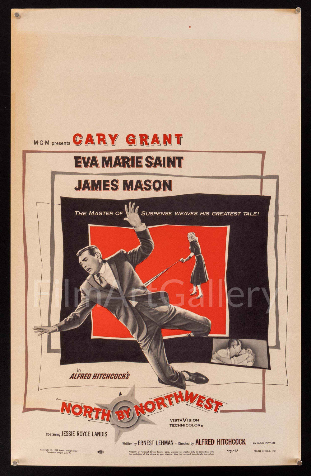 North By Northwest Original Vintage Movie Poster